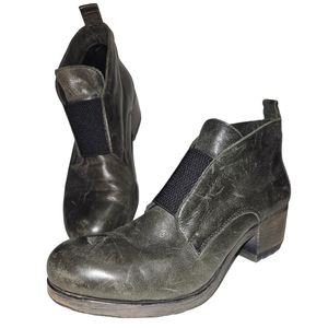ETHEM Leather Chunky Heeled Boots Booties size 38